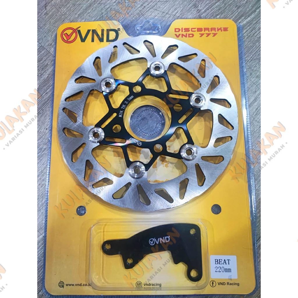 VND Piringan Cakram Disc Brake Model PSM Diameter 220mm Floating Vario Beat Scoopy FI ESP Dapat Braket Cakram Depan Floating Kembang