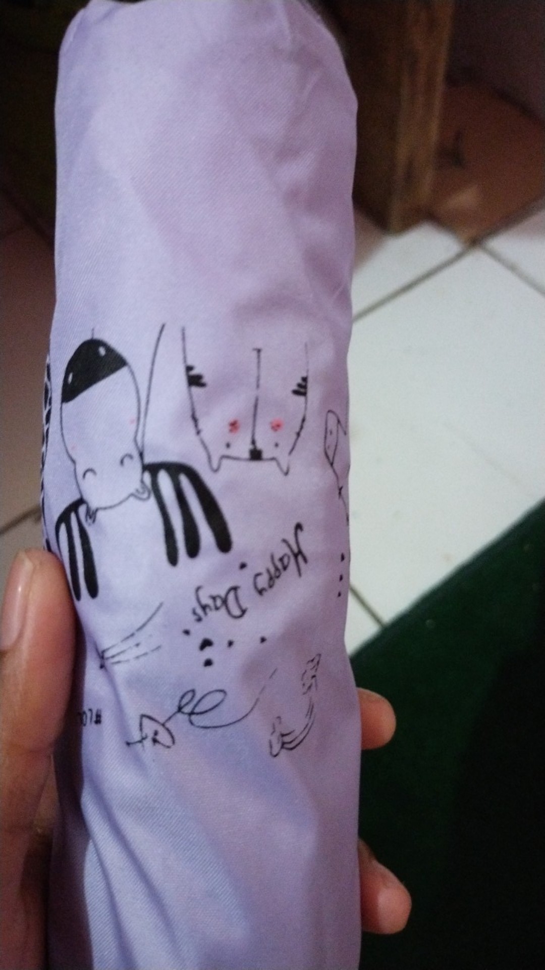 Payung Lipat 3 / Motif Kebun Binatang / Lapis Hitam / Anti Uv / Jktumbrella / Grc - 352a