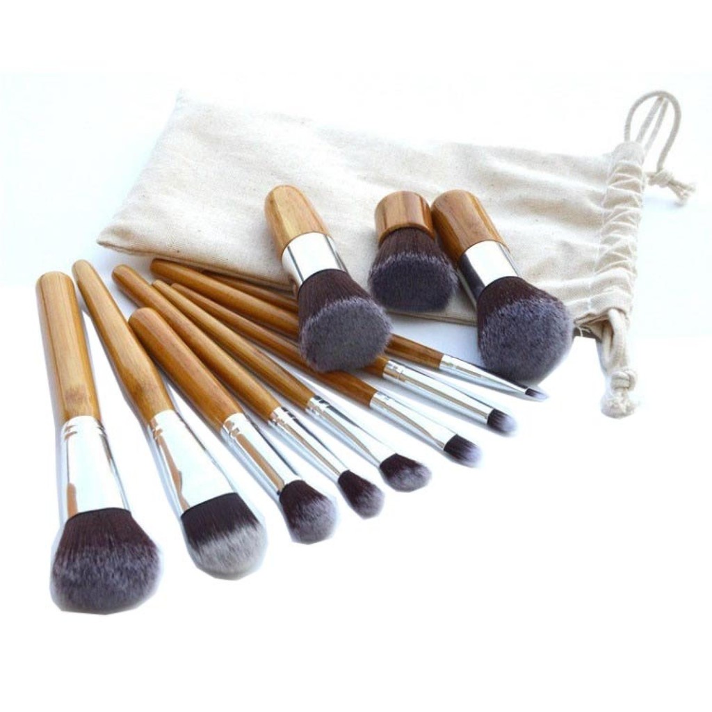 Kosmetik Alat Make Up Lengkap Pouch Brush Cosmetic 11 Set Kuas Make Up