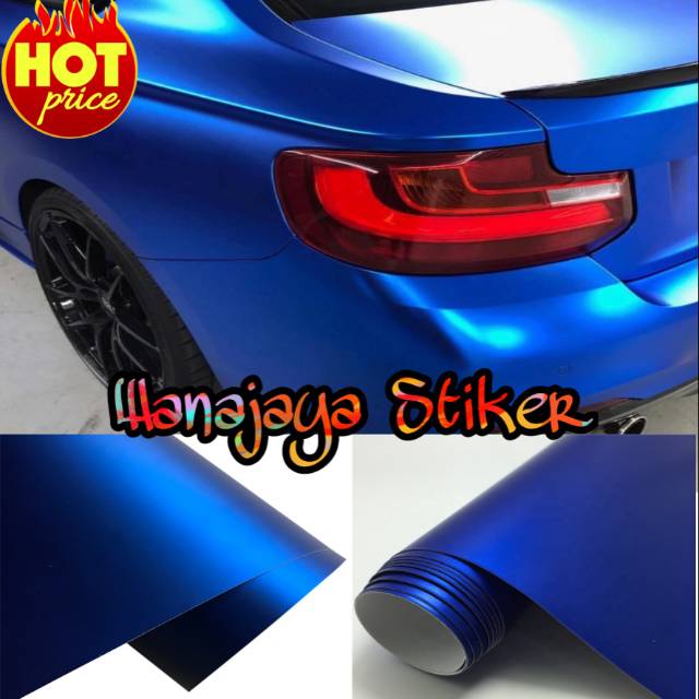 STICKER SKOTLET MOTOR MATTE CROM DOFF METALIK BIRU /STIKER SCOTLET CROME DOFF METALIC BIRU /BIRU DOF