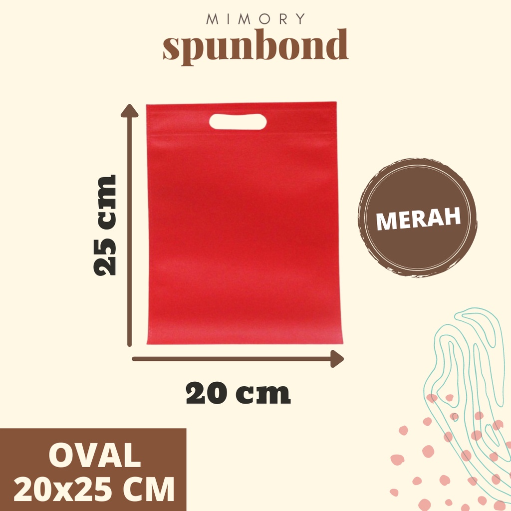 

TAS SPUNBOND 20x25 CM OVAL -MERAH- / GOODIE BAG / TAS ULTAH