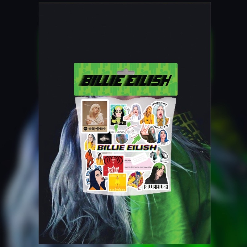 

[25PCS STICKERS] Stickers Billie Eilish untuk laptop, hp, dll