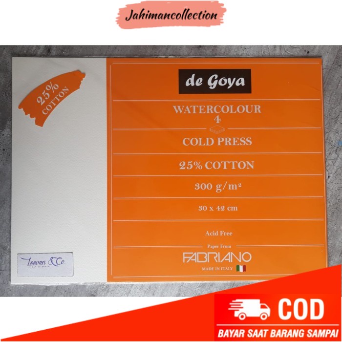 

✨ BISA COD ✨ DE GOYA FABRIANO WATERCOLOUR PAPER A3 COLD PRESS 300GSM
