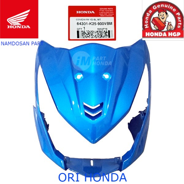 Ahm 64301-K25-900VBM Cover Front Panel Tameng Dada Tebeng Lampu Depan Beat Fi INJEKSI 2012 - 2016 Bi