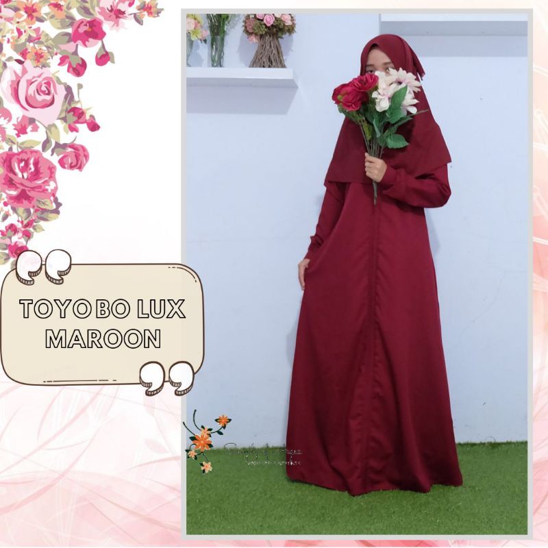 Abaya Toyobo Lux Gamis Wanita Muslim Model Terbaru Baju Dewasa Remaja Kekinian Syari Busui - Simplyo