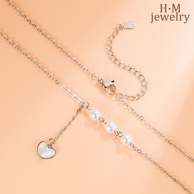 Kalung Mutiara Bentuk Hati Gaya Elegan Untuk Aksesoris