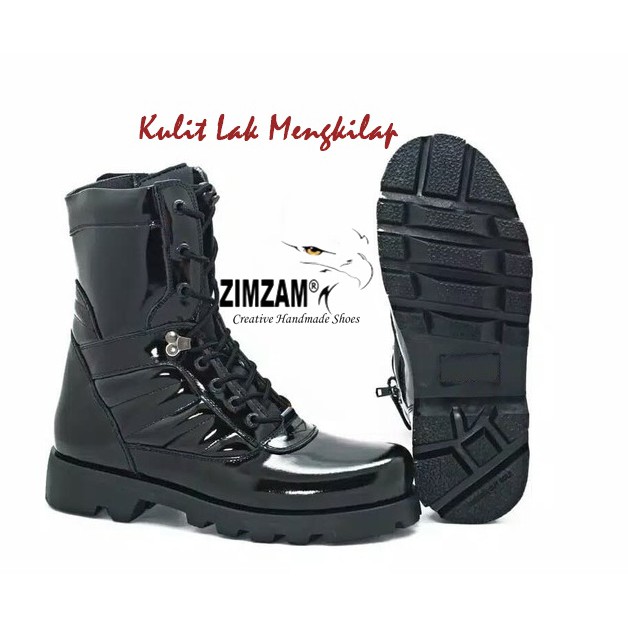SEPATU PDL PDH BOOTS SAFETY PRVOST KULIT LAK MENGKILAP SOL RADIAL SP