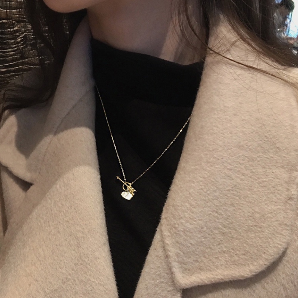 Creative Peach Heart Women Clavicle Chain / One Arrow Through Heart Pendant / Korean INS Fashion Jewellery