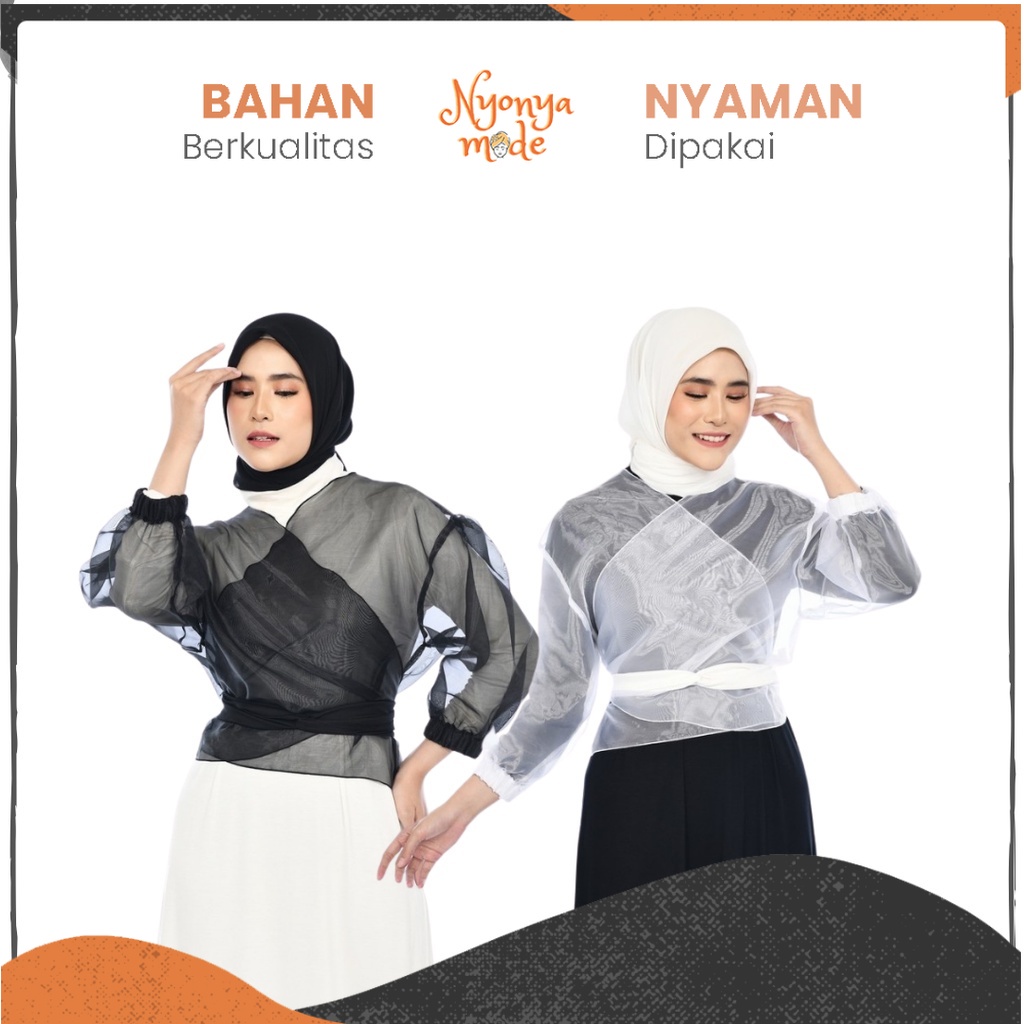 Nyonya Mode Outer Brukat Jumbo Kondangan Baju Luaran Wanita Brokat Yaya Organza Outer Outfit Dress P