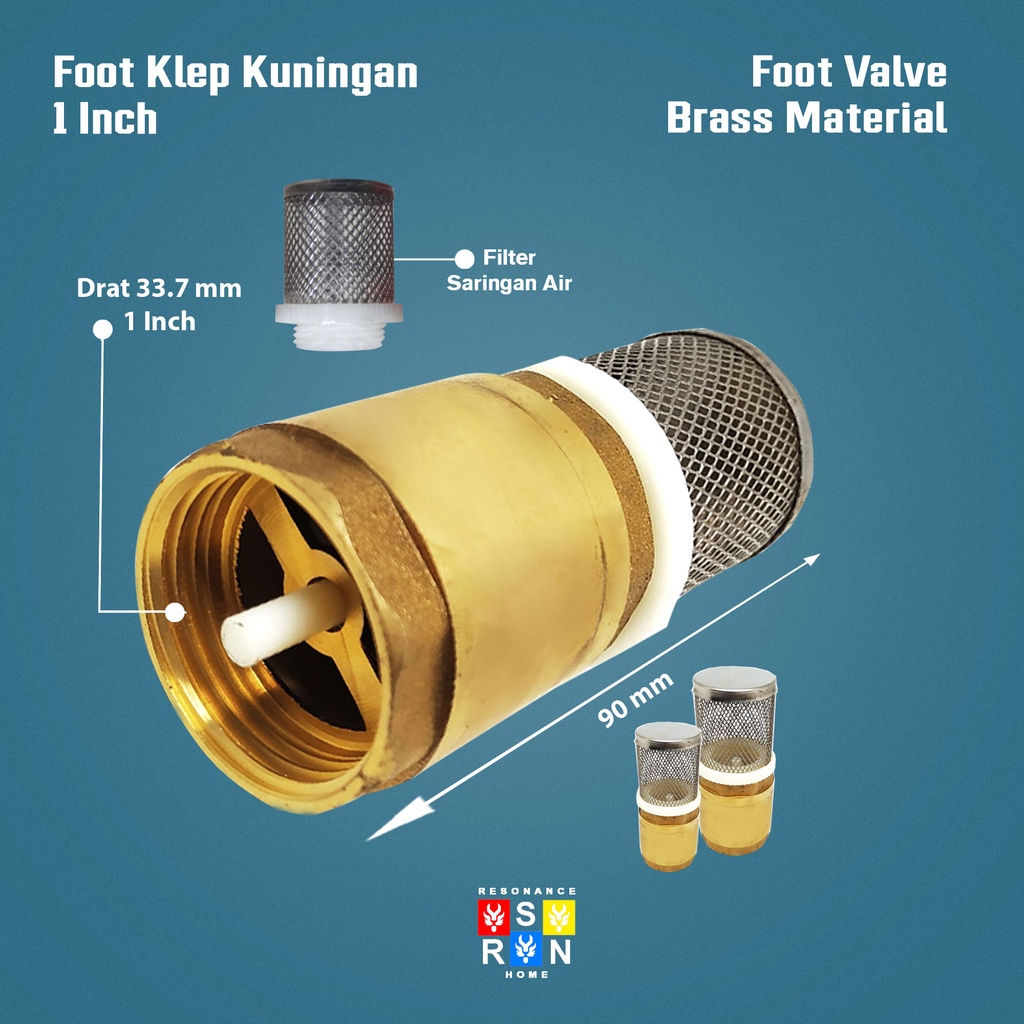 Foot Klep 1 Inch Kuningan / Saringan Tusen Pompa Resonance Home