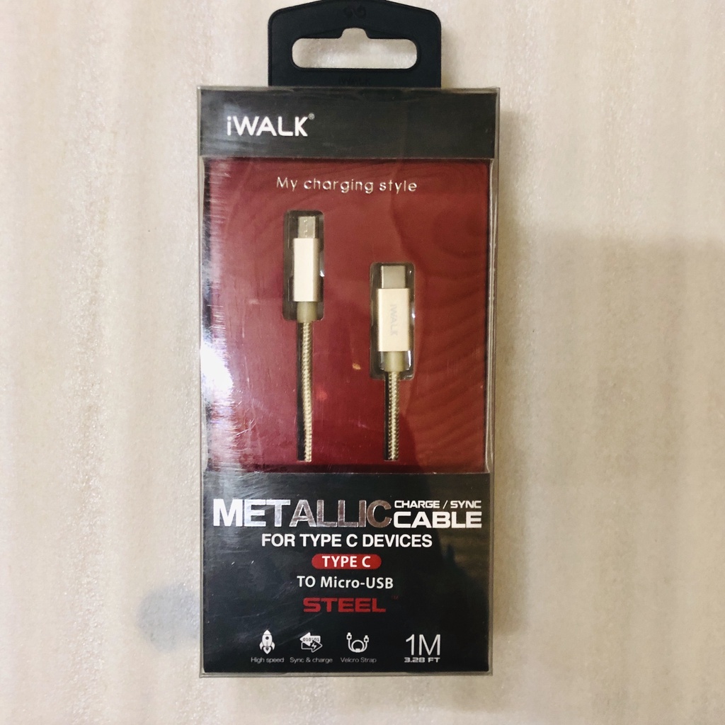 iWalk USB-C to micro USB charge cable