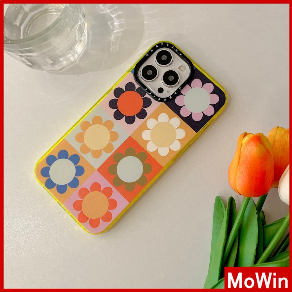 Casing Soft Case Silikon Motif Bunga Aster Warna Kuning Fluorescent Untuk iPhone 13 Pro Max 12 Pro Max 11 7 Plus