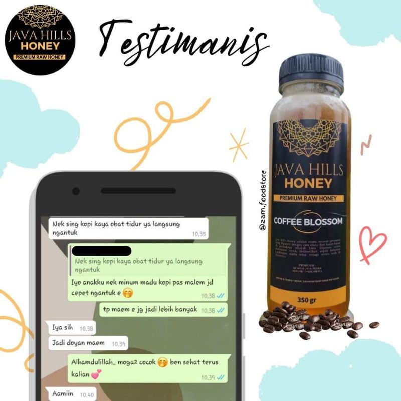 GRATIS SENDOK KAYU / MADU COFFE BLOSSOM JAVAHILLS / RAW HONEY / MADU MURNI / MADU ASLI