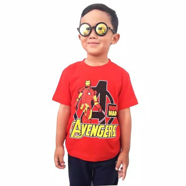 AVENGERS Iron Man / Kaos anak laki - laki motif karakter superhero 2-9 tahun