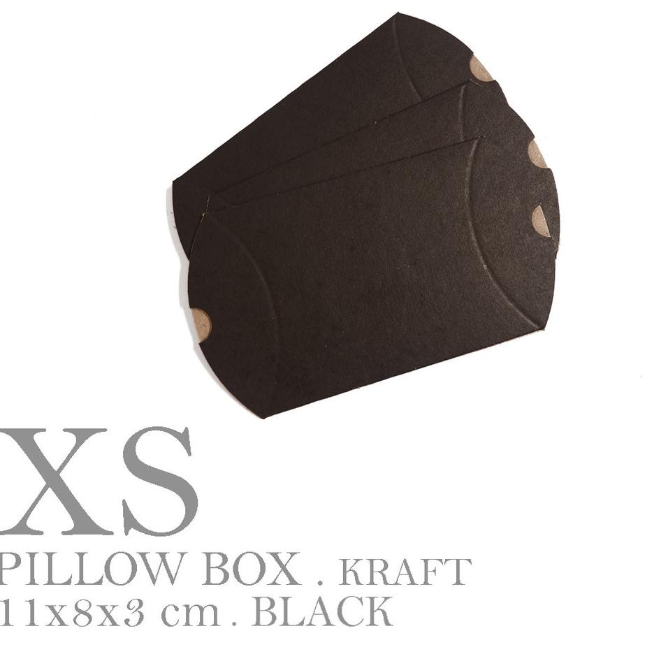 

HOT [HARGA 10pcs] PILLOW BOX XS BLACK / EXTRA SMALL (8x11 cm) BROWN KRAFT/ PAPER BOX