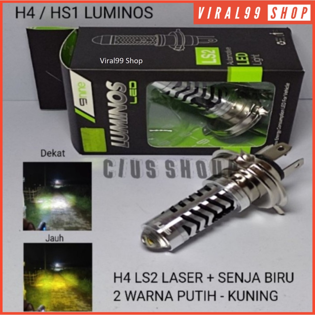 Lampu Led Luminos H4 Motor CB150R VERZA NINJA PULSAR CBR Putih Kuning