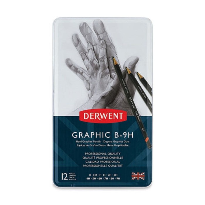 

WARNAPENSIL- DERWENT GRAPHIC PENCIL SET 12 HARD (B-9H) -PENSIL WARNA