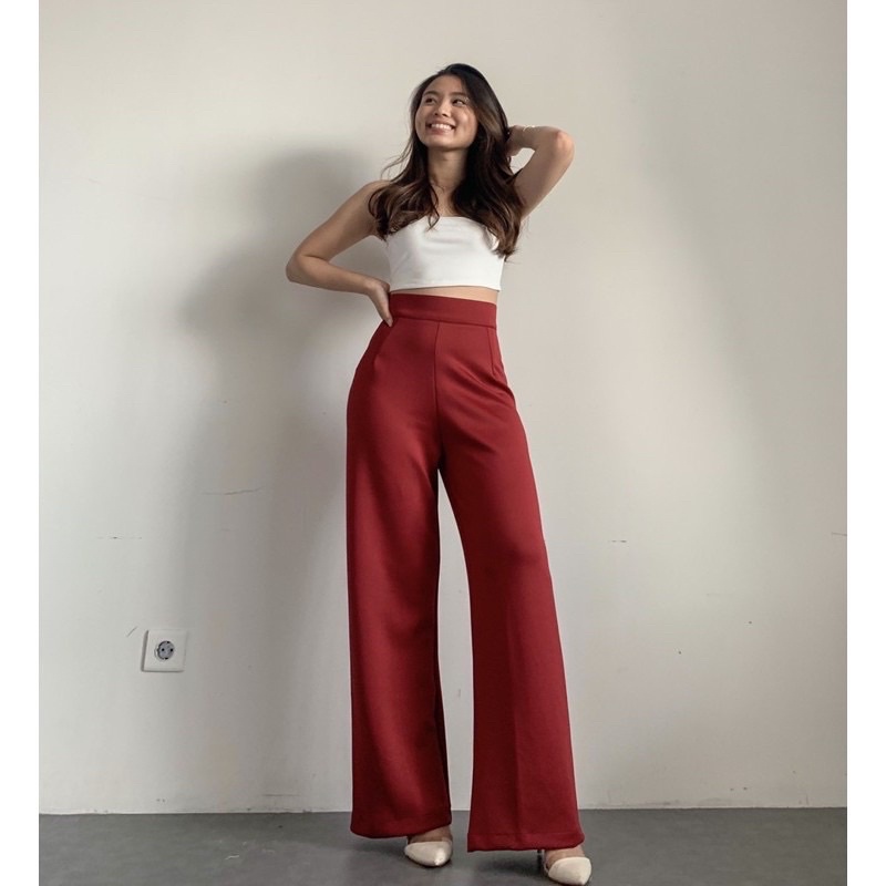 HW HIGHWAIST CULLOTE PANTS / celana kulot wanita resleting