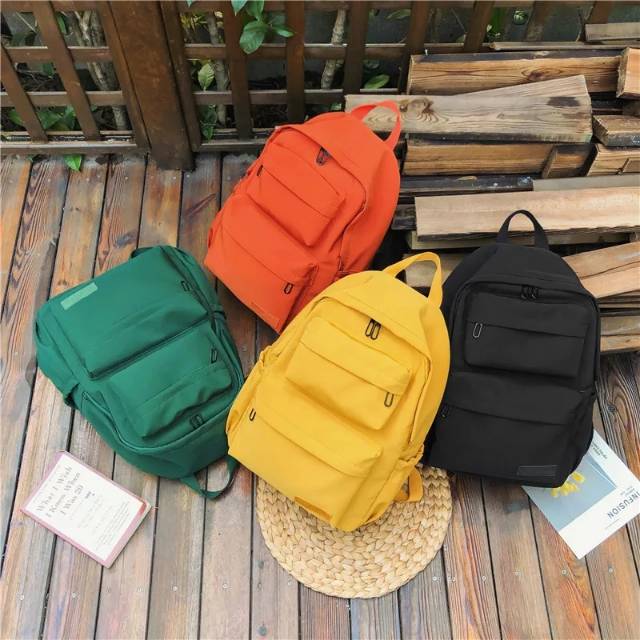 Tas Ransel Wanita Santai Gaya Murid Kuliah Model Kanvas Fashion Korea