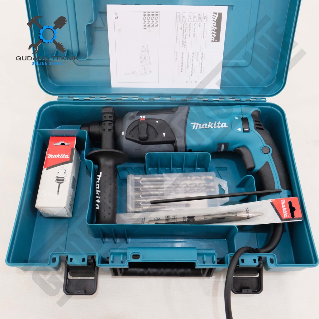 Rotary Hammer Makita HR2470X5 - Bor Bobok Beton Makita Hammer Drill