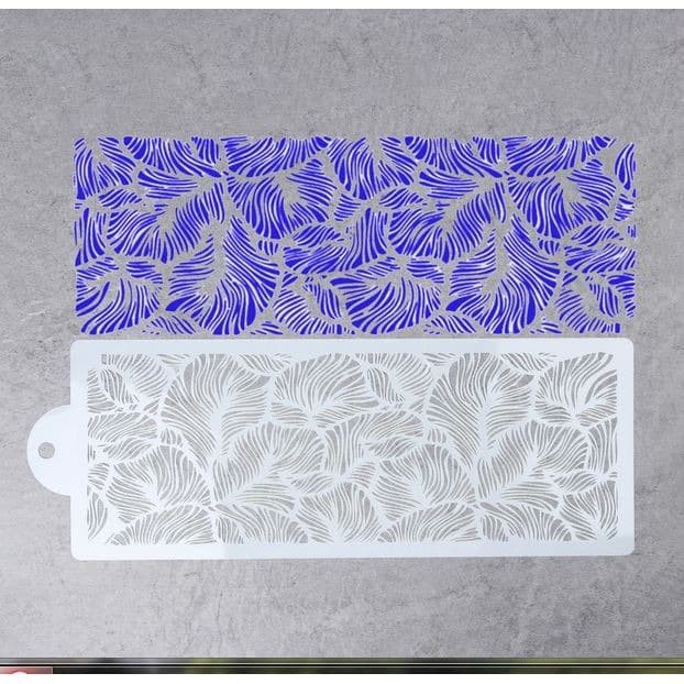 Nature Design Cake Stencil - Peacock Feather Lace