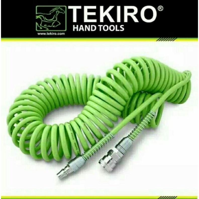 Selang Recoil 12M Tekiro /Selang Ulir/Selang Spiral Hijau Tekiro