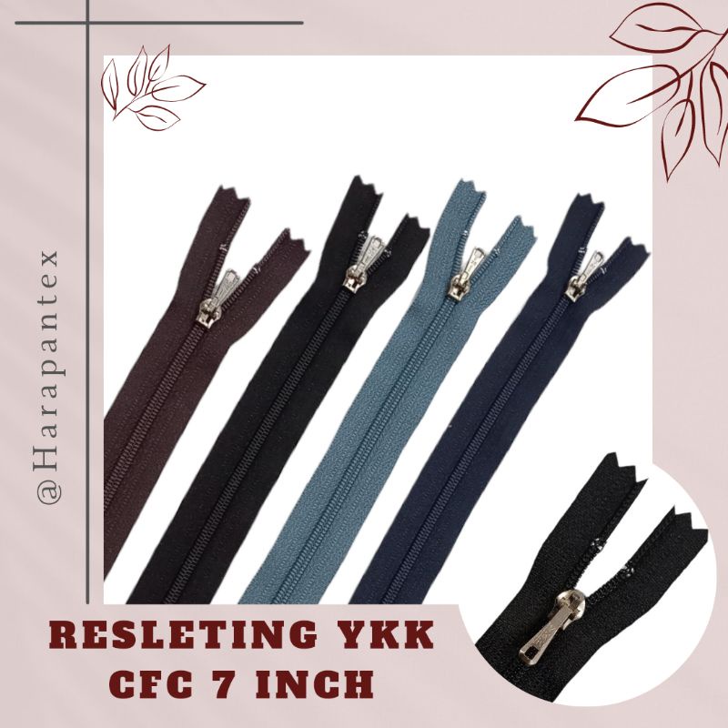 (ORI) Resleting Merek YKK Dijual LUSIN Zipper Celana Rok Sekolah Kerja Ukuran 7 Inch