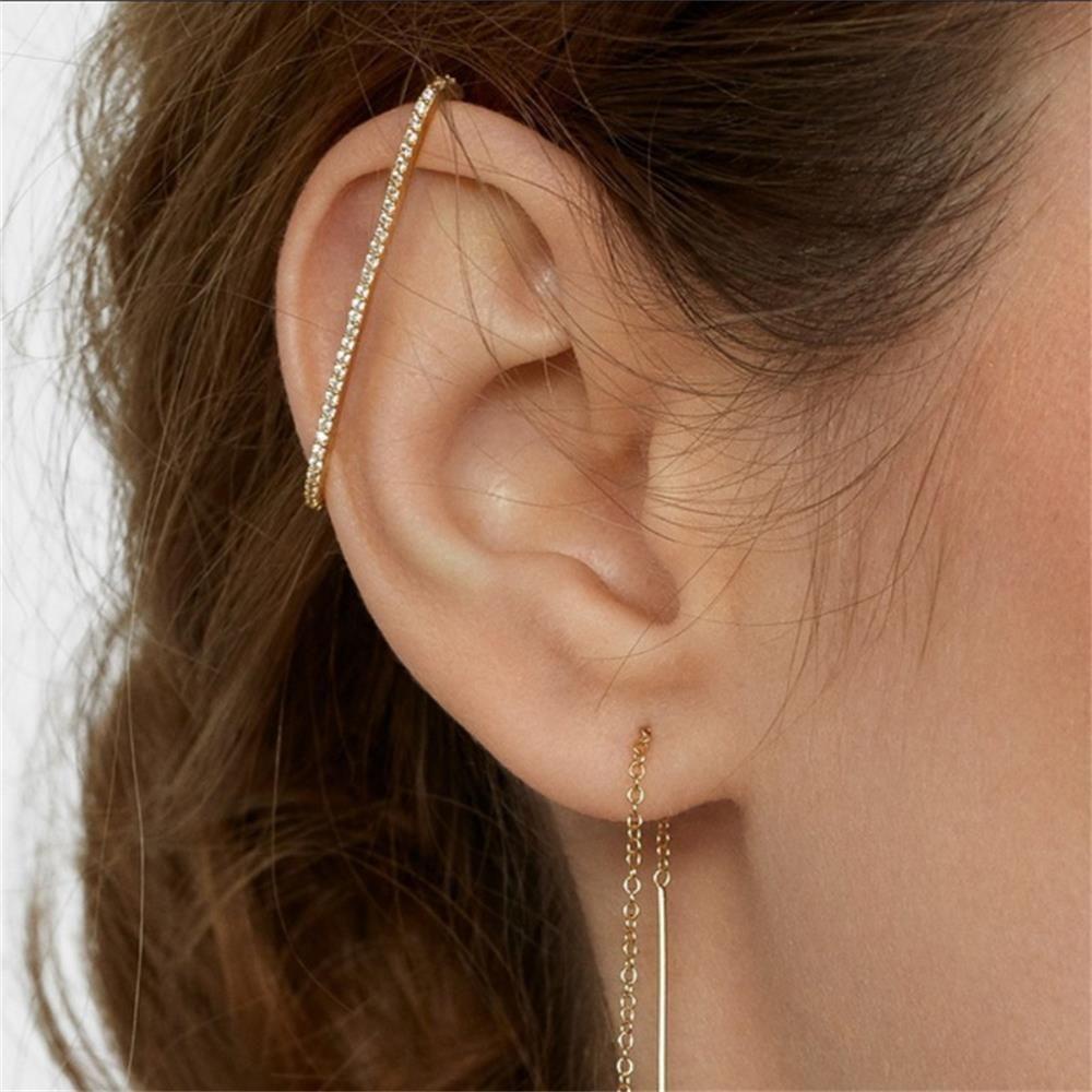 Lily CZ Cuff Earrings Fashion Hadiah Pesta Perhiasan Zirkon Telinga Manset