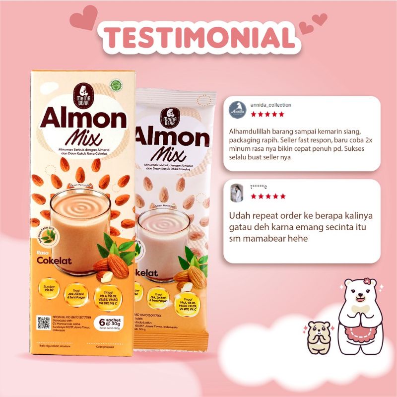 MAMA BEAR - ALMON MIX ECER SATUAN - BOOSTER ASI - SUSU ALMOND - PELANCAR ASI