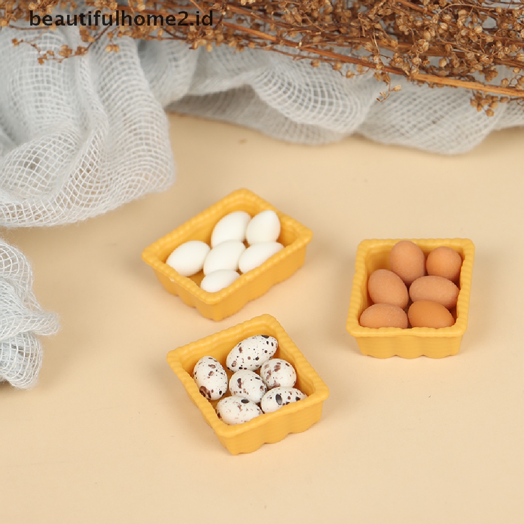 (Beautifulhome2.Id) Mainan Miniatur Telur Skala 1: 12 Untuk Aksesoris Dapur Rumah Boneka