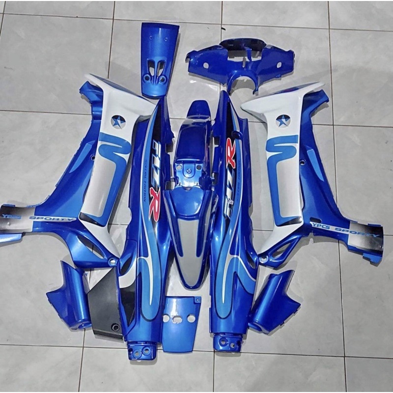 Cover Body Yamaha Fiz R Fullset Caltex Biru Putih