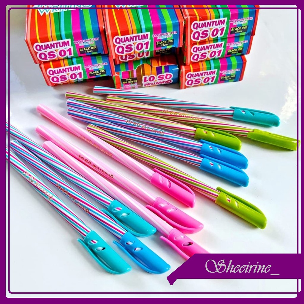 

SHEEIRINE_ - Bulpen Bolpoint Quantum QS 01 Hitam / Pak Isi 12 pcs