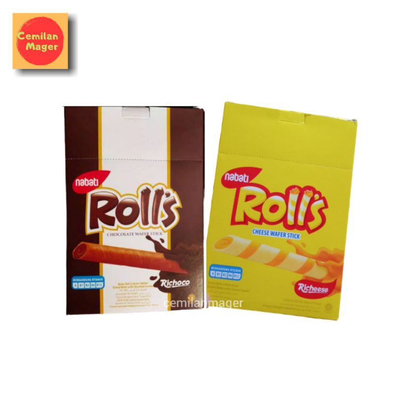 

NABATI ROLLS KEJU / RICHOCHO ROLLS COKLAT BOX RICHEESE - 20 pcs