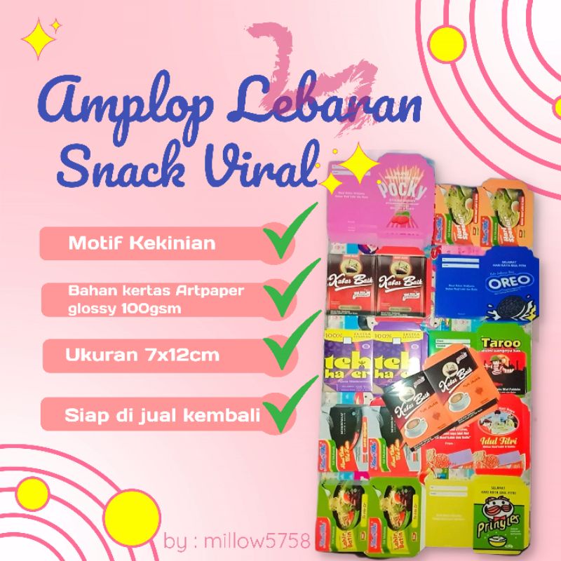 

Amplop Snack Lebaran Viral lucu Amplop lebaran murah Angpau unik 10pcs