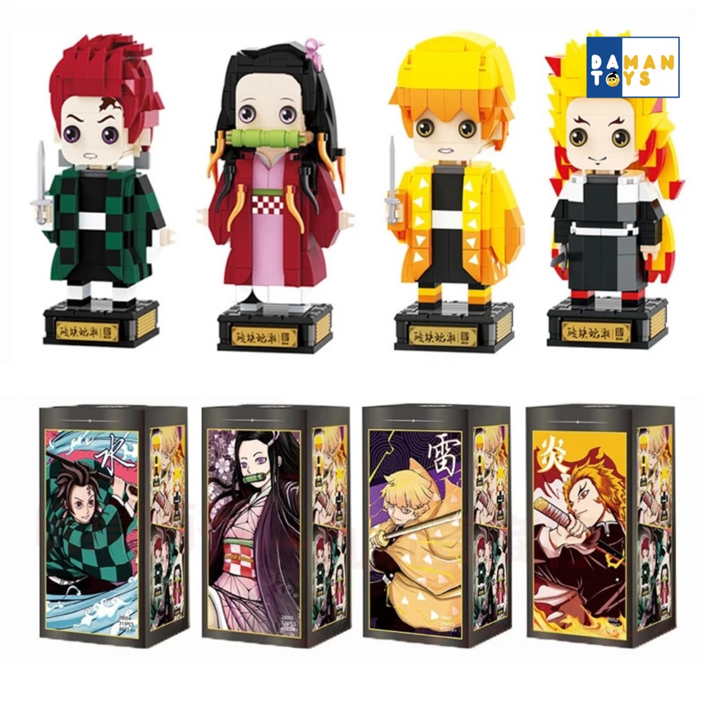 Demon Slayer Kimetsu No Yaiba Zenitsu/Nezuko/Giyuu /Tanjirou/Rengoku Bricks PVC Action Figure