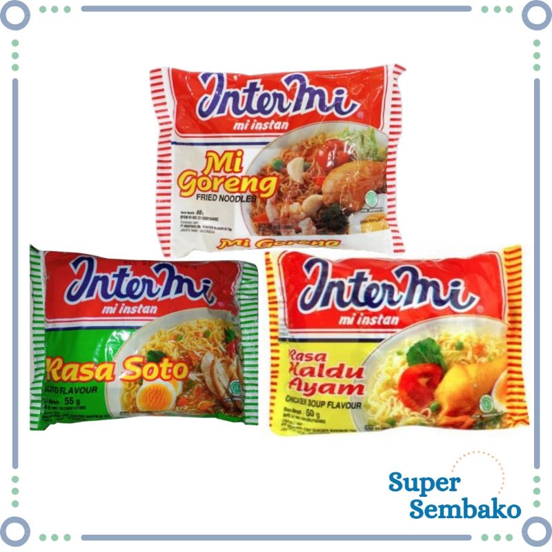 

MIE INSTAN INTERMI RASA MI INSTAN GORENG KUAH SOTO KALDU AYAM 60gr MURAH / Super Sembako