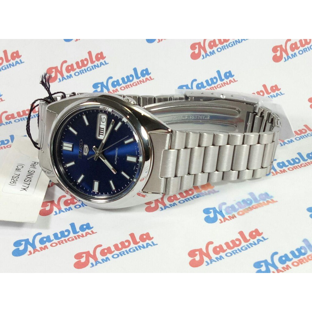Seiko 5 Mens SNXS77K1 Stainless Steel Blue Dial | Jam Pria SNXS77