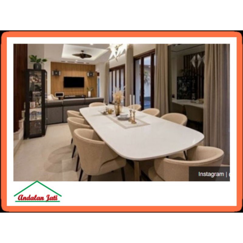 CUSTOM MEJA MAKAN 8 KURSI MEWAH SET MEJA MAKAN DUCO GLOSY MEWAH HIGH QUALITY 8 KURSI. SET MEJA MAKAN