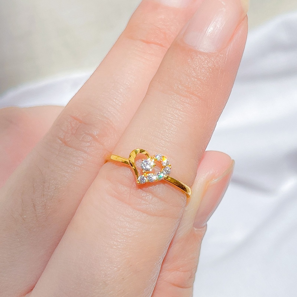 Cincin anak dan dewasa emas asli kadar 700 70 16k love hati heart permata round wing ringan gift kado ring gold 1 satu gram gr g nomor 10 11 12 13 14 15 16 17