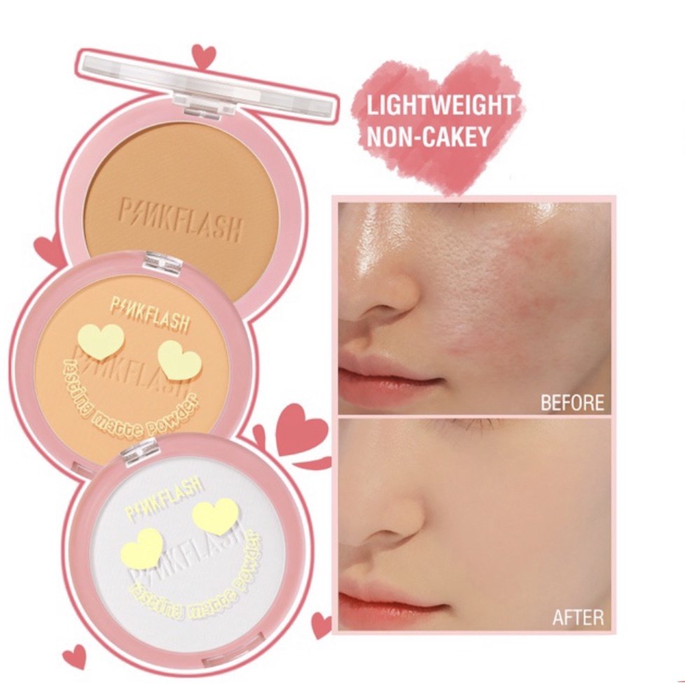 PINKFLASH OhMySelf Pressed Powder Long-lasting Matte Lightweight Oil Control Special Edition Bedak Padat PInk Flash