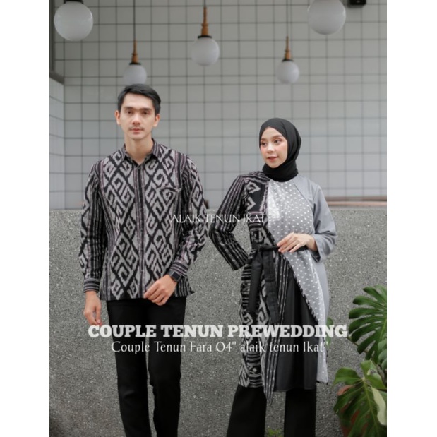 COUPLE TENUN FARA 04 KEMEJA TENUN DAN DRESS TENUN IKAT TROSO JEPARA