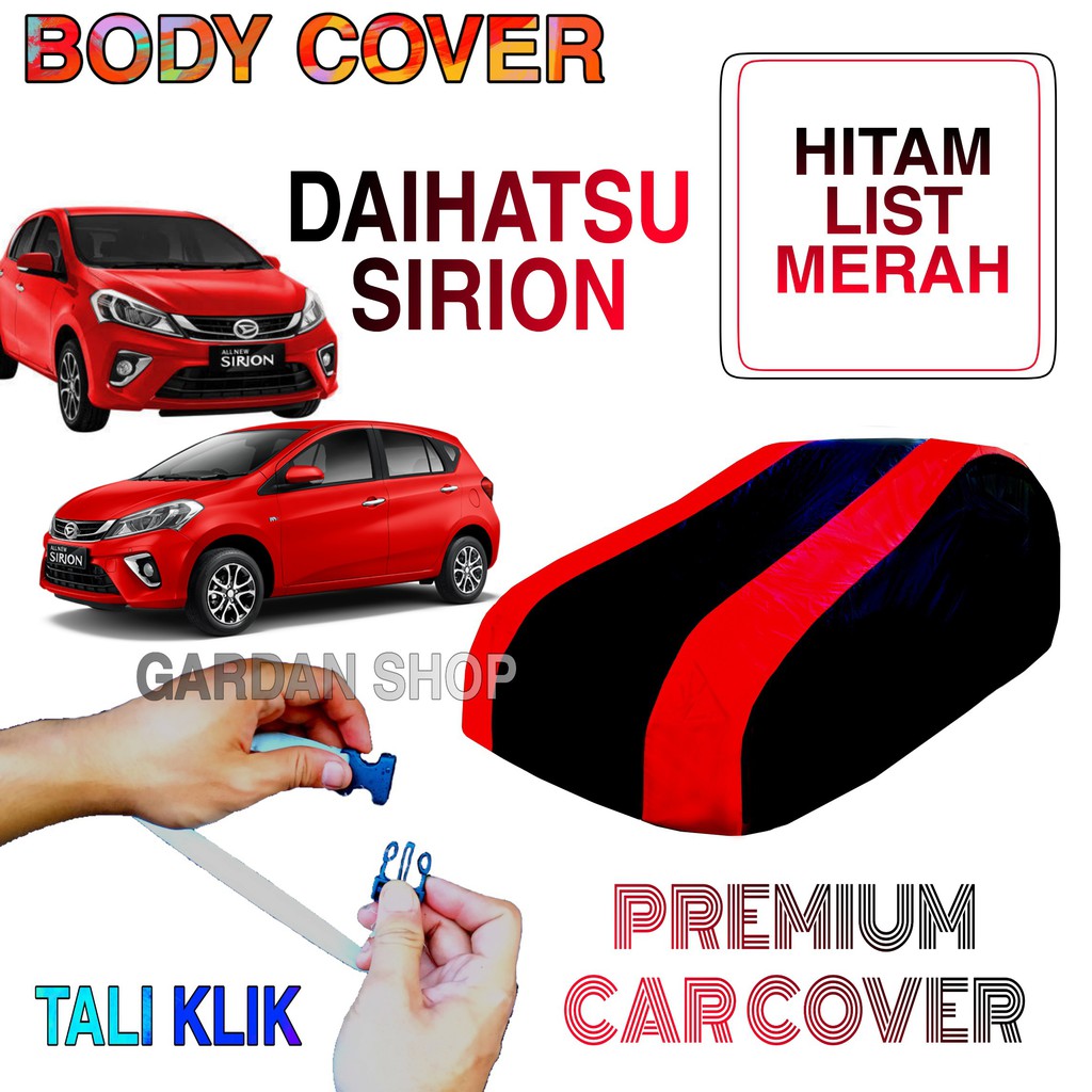 Sarung Mobil DAIHATSU SIRION List MERAH Body Cover Penutup Daihatsu Sirion PREMIUM Red