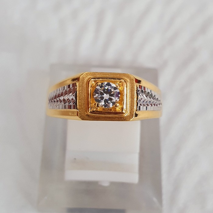 cincin cowok pria mata putih emas 70% 700 70 % variasi