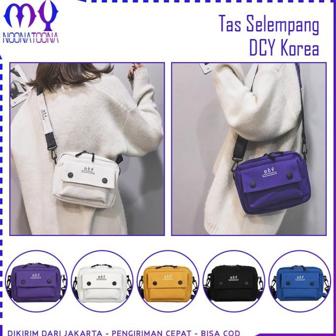 Tas Selempang Dcy Korea Sling Bag Wanita Pria Unisex Kanvas Fashion