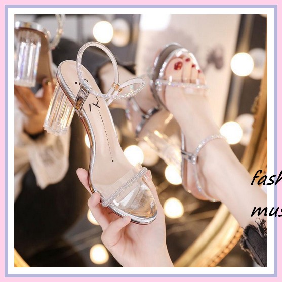 High Heels Wanita Murah Sandal Kondangan Heels Pesta Sandal Wanita Heels Kaca Kristal