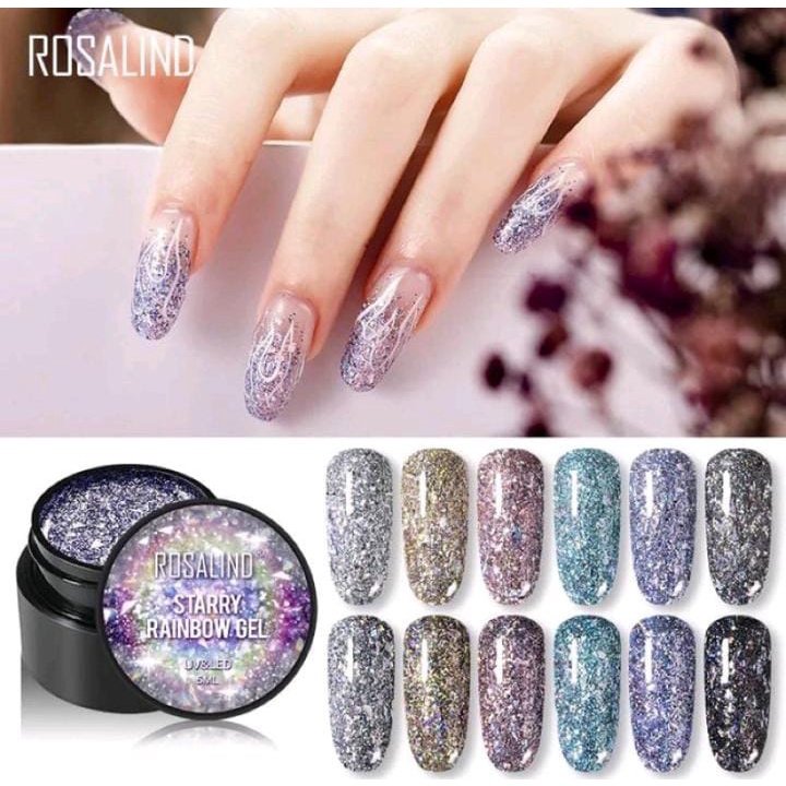 ROSALIND STARRY RAINBOW GLITTER POT 5gr KUTEK GLITTER STARRY ROSALIND TAHAN 2 BULAN