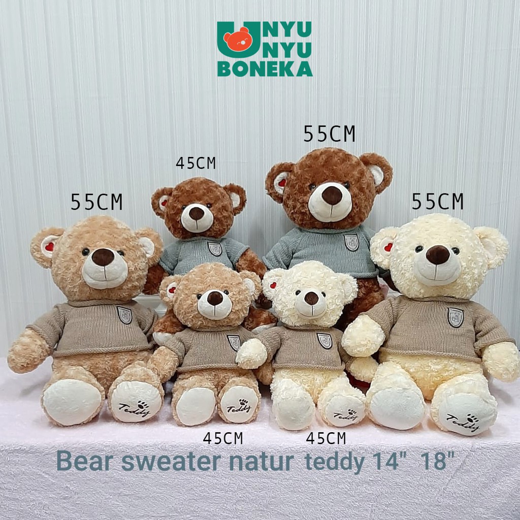 Boneka teddy bear sweater navy impor  kado ultah souvernir