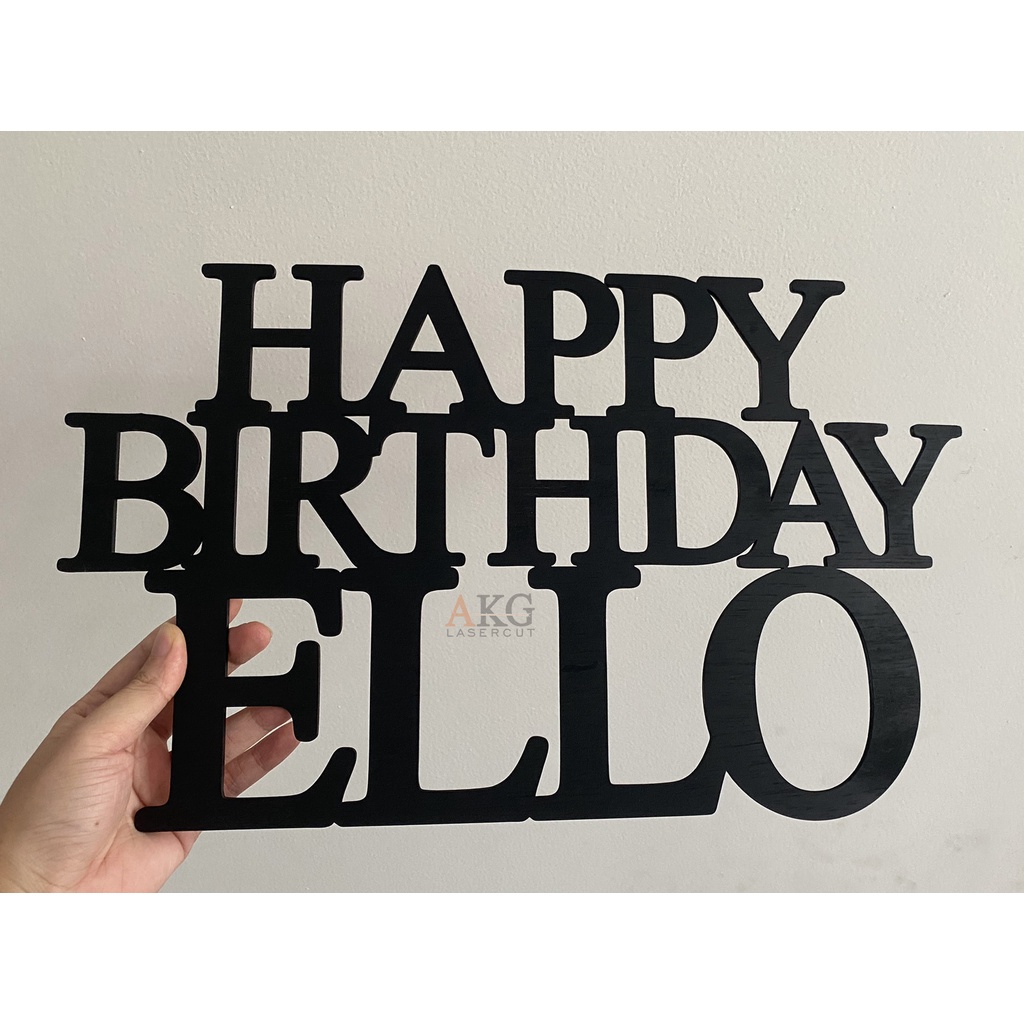 Custom Backdrop Sign Tulisan Nama Kayu Dekorasi Nama Kayu 3 Baris