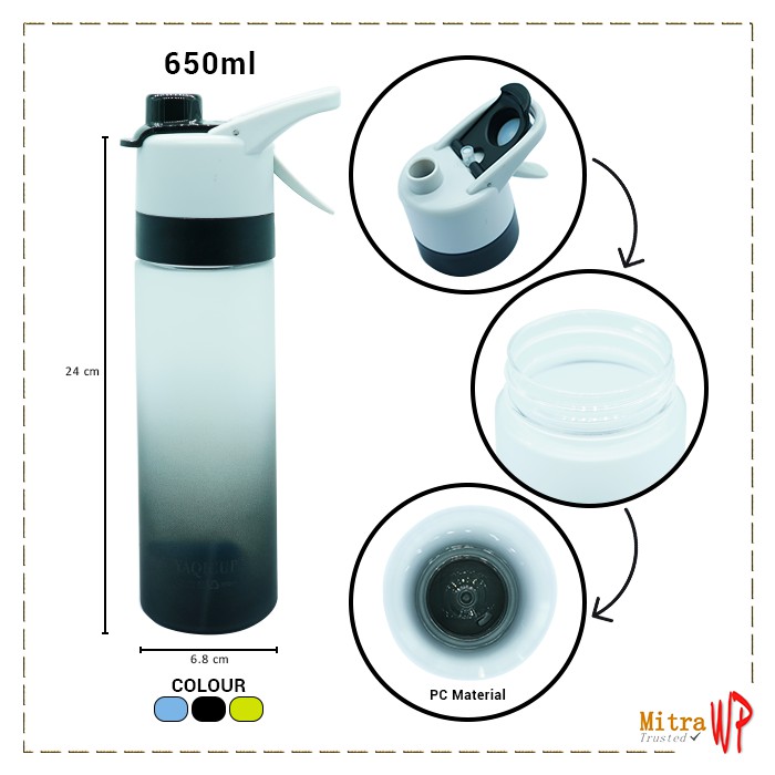 Botol Minum Sport Drink Spray 650ML - Botol Minum Spray H92