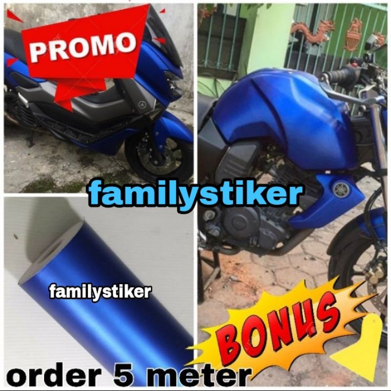 Jual Stiker Skotlet Biru Doff Matte Skotlet Stiker Motor Mobil Biru